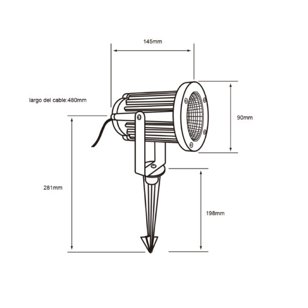 |Reflector LED negro 100-240v - Imagen 2