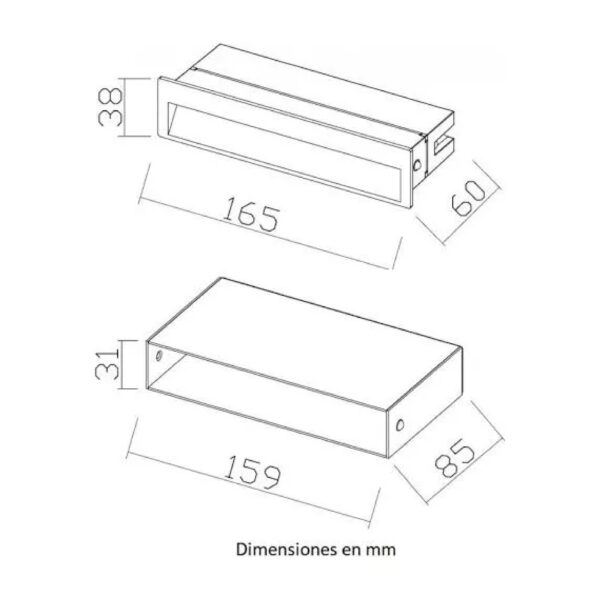 LUMINARIO DE ALUMINIO EMPOTRAR IP 65 - Imagen 4