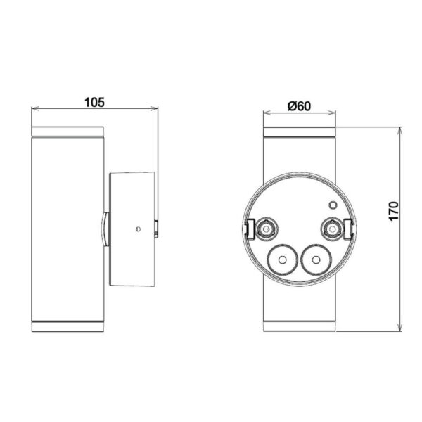 LAMPARA EXTERIOR DE MURO LED SOMBRAS 10W, 127V-220V, 850LM, 4000K NGRO - Imagen 2