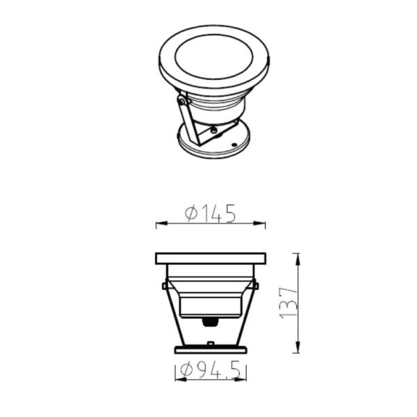 ESCAFANDRA PROYECTOR LED SUMERGIBLE 7W, DC24V, 650LM, 3000K, (DRIVER NO INCLUIDO) METALICO - Imagen 2