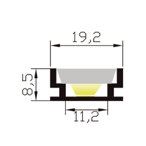 |Perfil lineal de aluminio empotrado en piso con difusor - Imagen 2