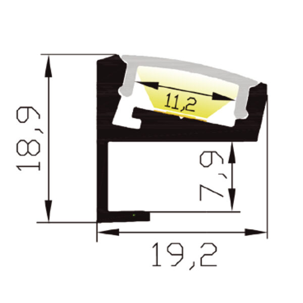 |Perfil lineal de aluminio de sobreponer con difusor - Imagen 2