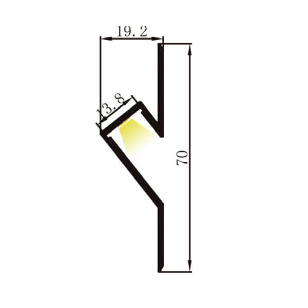 |Perfil lineal de aluminio PARA LUZ INDIRECTA SIN DIFUSOR - Imagen 2