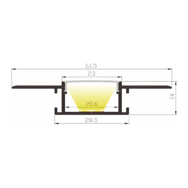 |Perfil lineal de aluminio empotrado INTERIOR - Imagen 2