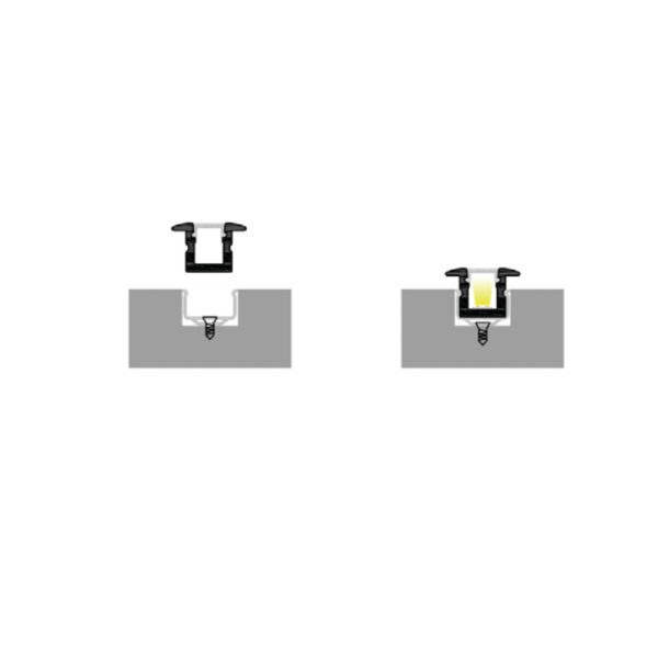 JUEGO DE TAPAS FINALES PARA PERFIL MINIATURA PARA EMPOTRAR - Imagen 3