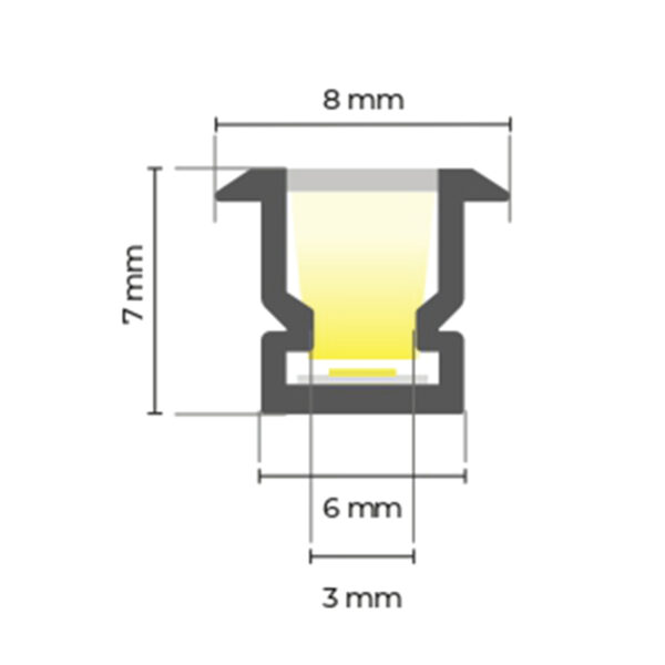PERFIL LINEAL MINIATURA PARA EMPOTRAR - Imagen 4