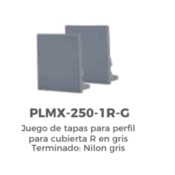JUEGO DE TAPAS PARA PERFIL PARA CUBIERTA R EN GRIS