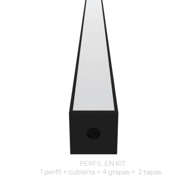 KIT DE PERFIL LINEAL PARA SOBREPONER EN COLOR NEGRO - Imagen 2