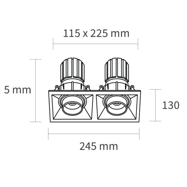 LED EMPOTRARGALA PRO ATENUABLE 0-10V, 42W, 100-277 V, 2800LM, 4000K, NGRO - Imagen 2