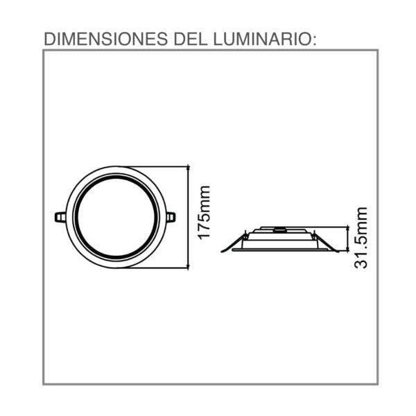 LAMPARA LED EMPOTRAR EN TECHO 18W 3000K 127-220V BCO - Imagen 2