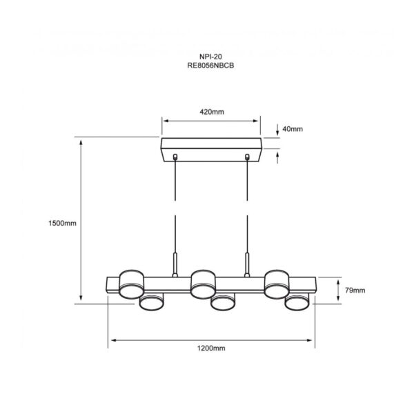 |Luminario de interior suspendido LED 48W 3000K IP20 - Imagen 2