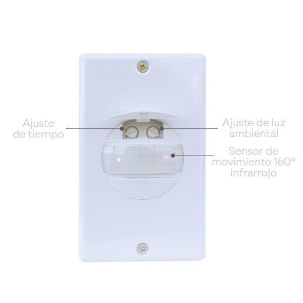SENSOR DE MOVIMIENTO 180º INFRARROJO SWITCH PARA PARED - Imagen 3