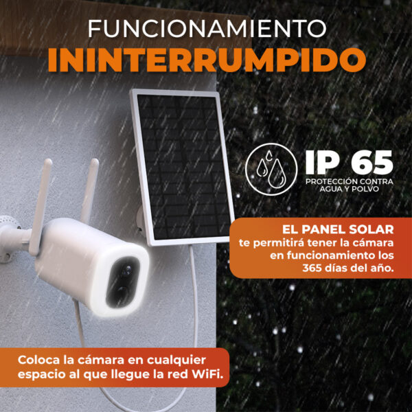 |PANEL SOLAR IP65, 3W, 5.3V ACCESORIO CÁMARA WIFI TECNOLITE - Imagen 4