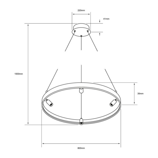 |LAMP-COLG. LED CURAZAO PENSIL 42W, 127V, 2929LM,  3000K BCO - Imagen 4