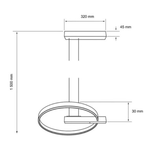|LAMP-COLG. LED AZORES PENSIL 34W, 100-240V, 1000LM, 3000K BCO - Imagen 2