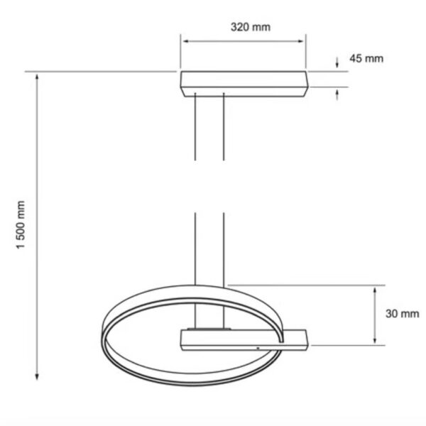 |LAMP-COLG. LED AZORES PENSIL 34W, 100-240V, 700LM, 3000K DRO/NGR - Imagen 4