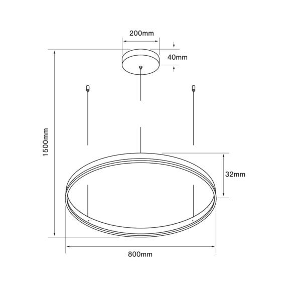LAMP-COLG. LED MARTINICA PENSIL 80 40W, 127V, 2200LM, 3000K BCO - Imagen 2