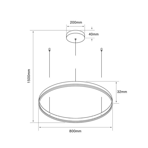 LAMP-COLG. LED MARTINICA PENSIL 80 40W, 127V, 1250LM, 3000K NGRO - Imagen 3