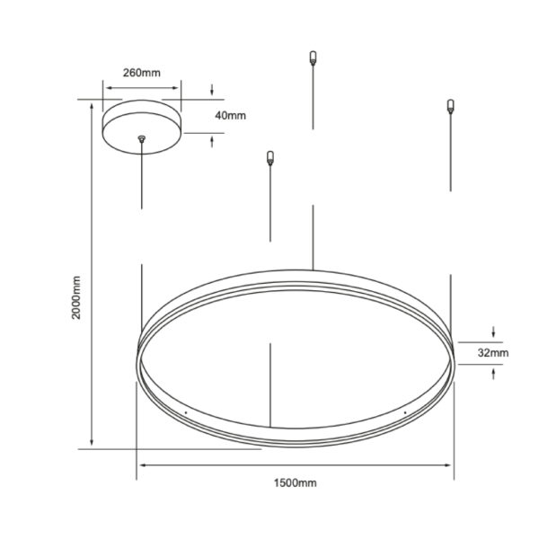 |LAMP-COLG. LED MARTINICA PENSIL 150 105W, 127V, 5550LM, 3000K BCO - Imagen 2