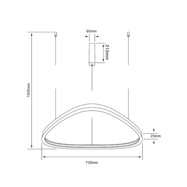 LAMP-COLG. LED VIS PENSIL 40W, 127V, 900LM, 3000K NGR - Imagen 3