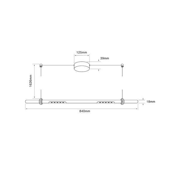 LÁMPARA COLGANTE BENAGIL I 9W, 100-277V, 1200LM, 3000K NGRO - Imagen 2