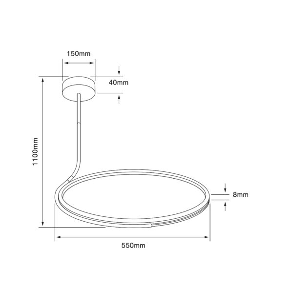 LAMP-COLG. LED PAROS PENSIL 25W, 100-277V, 1200LM, 3000K NGR - Imagen 2