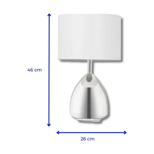 |Mesa cromo/tela color blanco 1 x 60w - Imagen 2