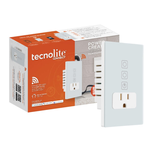 |APAGADOR INTELIGENTE WIFI 2 BOTONES TÁCTILES Y 1 ENCHUFE, CABLE NEUTRO POWER CREATOR II BCO - Imagen 2