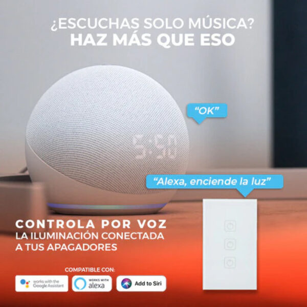 |APAGADOR INTELIGENTE WIFI,  3 BOTONES TÁCTILES, S/NEUTRO CREATOR SN III BCO - Imagen 4