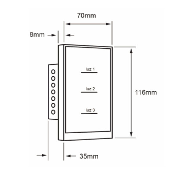 |INTERRUPTOR CON TRES BOTONES BCO - Imagen 2