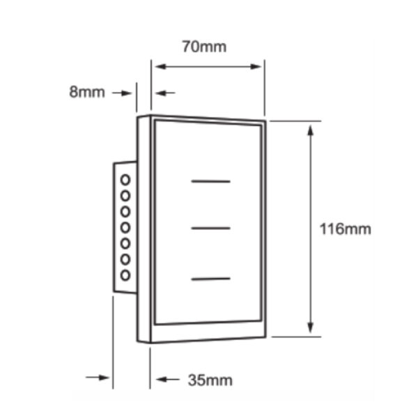 |INTERRUPTOR CON TRES BOTONES BCO CON NEUTRO - Imagen 2