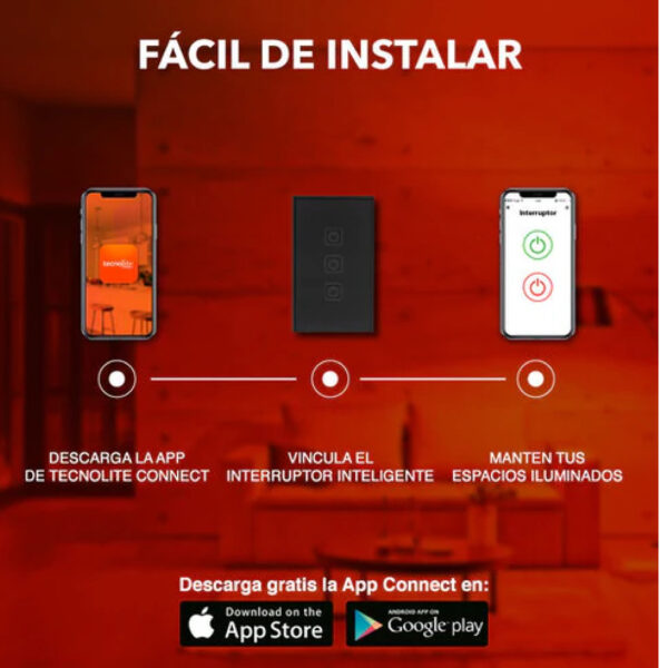 |APAGADOR INTELIGENTE WIFI,  3 BOTONES TÁCTILES, S/NEUTRO CREATOR SN III NGRO - Imagen 4