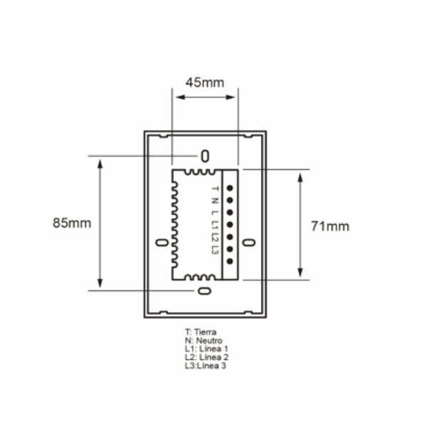 |INTERRUPTOR CON TRES BOTONES NGRO CON NEUTRO - Imagen 2