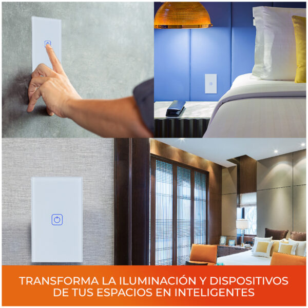 |INTERRUPTOR DE LUZ INTELIGENTE, 1 BOTÓN TÁCTIL, WI-FI, CRISTAL - Imagen 4