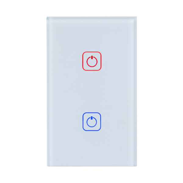 |INTERRUPTOR DE LUZ INTELIGENTE, 2 BOTONES TÁCTILES, WI-FI, BCO