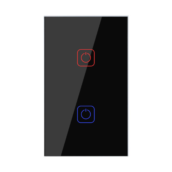 |INTERRUPTOR DE LUZ INTELIGENTE, 2 BOTONES TÁCTILES, WI-FI, NGRO