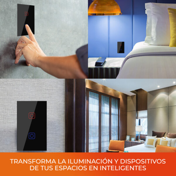 |INTERRUPTOR DE LUZ INTELIGENTE, 2 BOTONES TÁCTILES, WI-FI, NGRO - Imagen 4
