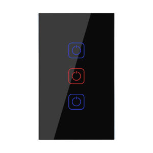 |INTERRUPTOR DE LUZ INTELIGENTE, 3 BOTONES TÁCTILES, WI-FI, NGRO