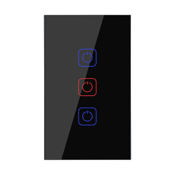 |INTERRUPTOR DE LUZ INTELIGENTE, 3 BOTONES TÁCTILES, WI-FI, NGRO