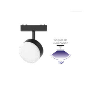 |Spot dirijible con cubierta opalina para tracklight magnetico de 48V color negro 3000 K