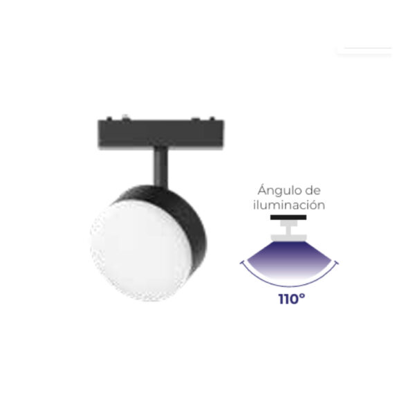 |Spot dirijible con cubierta opalina para tracklight magnetico de 48V color negro 3000 K