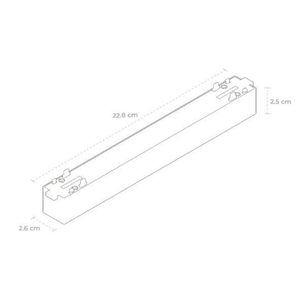REGLETA FIJA CON CUBIERTA ANTIDESLUMBRANTE PARA TRACKLIGHT MAGNETICO 48V COLOR BLANCO 3000 K - Imagen 2
