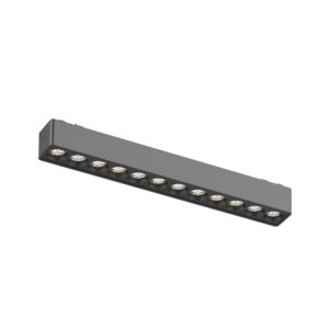 REGLETA FIJA CON CUBIERTA ANTIDESLUMBRANTE PARA TRACKLIGHT MAGNETICO 48V COLOR NEGRO 3000 K