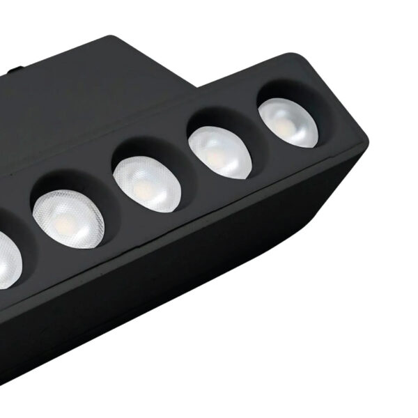 REGLETA DIRIGIBLE CON CUBIERTA ANTIDESLUMBRANTE PARA TRACKLIGHT MAGNETICO 48V COLOR NEGRO 3000 K - Imagen 2