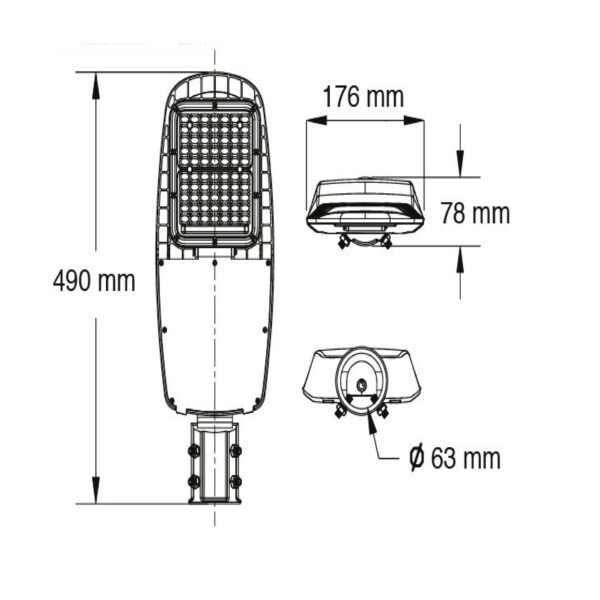 |VIALED LED 50W 5000K 127-277V GRIS - Imagen 2