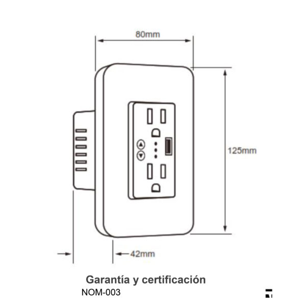 |TOMACORRIENTE INTELIGENTE CON UN PUERTO USB-A BCO - Imagen 2