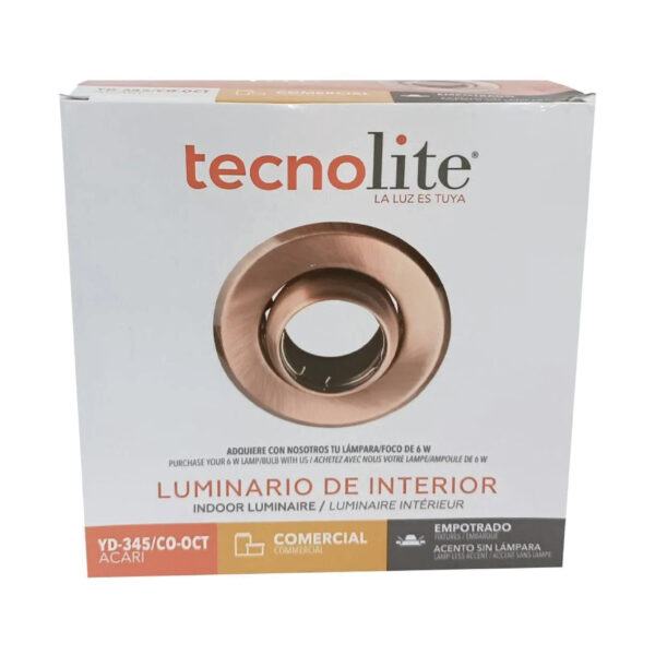 OJO D/BUEY P/CAJA OCTAGONAL COBRE+MR16 LED/5.5W/L.DE DÍA - Imagen 2