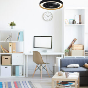 LAMP./VENTILADOR FIJI 37W, 110-130V, 5180LM, 3000-6500K NGRO/MADERA